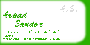 arpad sandor business card